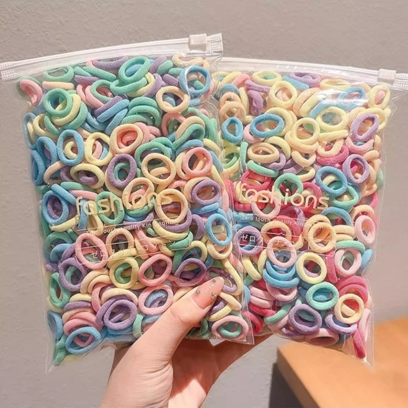 100 ชิ ้ นชุดผูกผมสําหรับเด ็ กเกาหลีแฟชั ่ นใหม ่ น ่ ารักผมยางรัดผมยืดหยุ ่ นสูง Getah Rambut อุปกรณ ์ เสริมผม