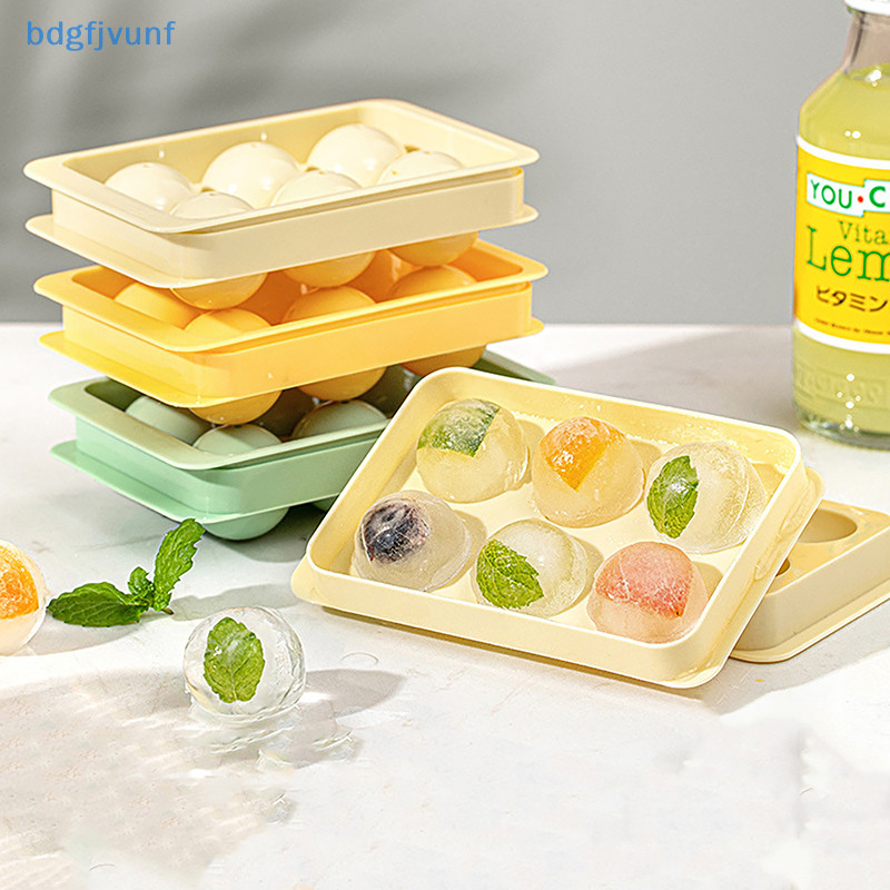 Bdgf 6 Ice Boll Hockey PP แม่พิมพ์แช่แข็งวิสกี้ Ball Popsicle Ice Cube ถาดกล่อง Lollipop ทําของขวัญครัวเครื่องมืออุปกรณ์เสริม TH