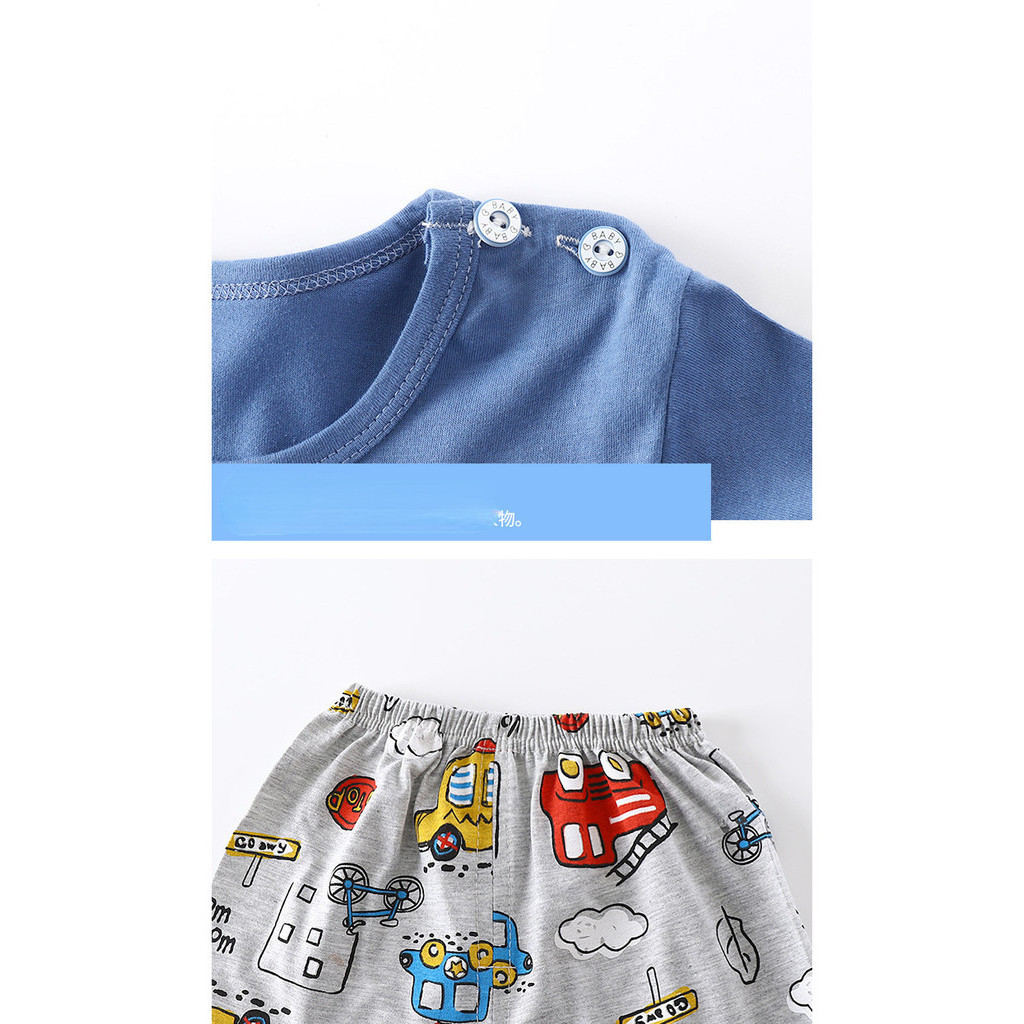 73-130เซนติเมตรฤดูร้อนเด็กน้ําหนักเบาเย็นแขนสั้นชุดชายหญิงเสื้อสวมหัวหลวมสบายๆ ชุดบ้าน พร้อมสต็อกจัดส่งที่รวดเร็ว - รูปที่ 7