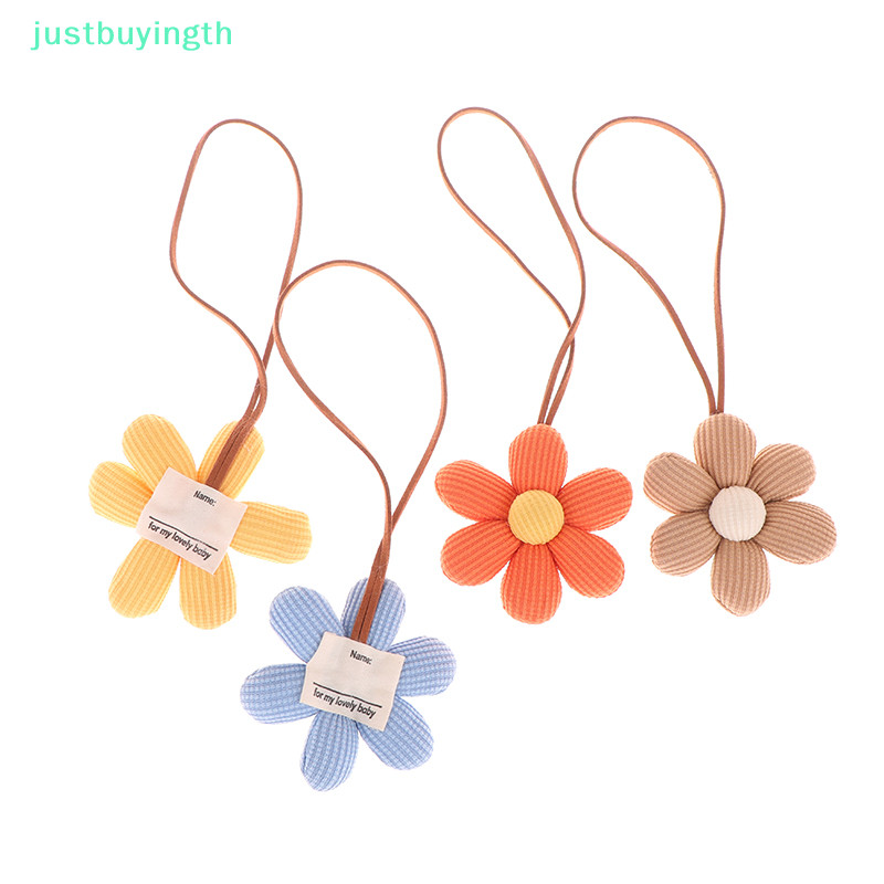 [JBTH] 3d สีหกกลีบดอกไม้ชื่อสติกเกอร์จี้ผ้าดอกไม้ตุ๊กตา Anti-lost Lanyard แท็กกระเป๋าเดินทาง Charm พวงกุญแจกระเป๋าตกแต่งของเล่น [JB]