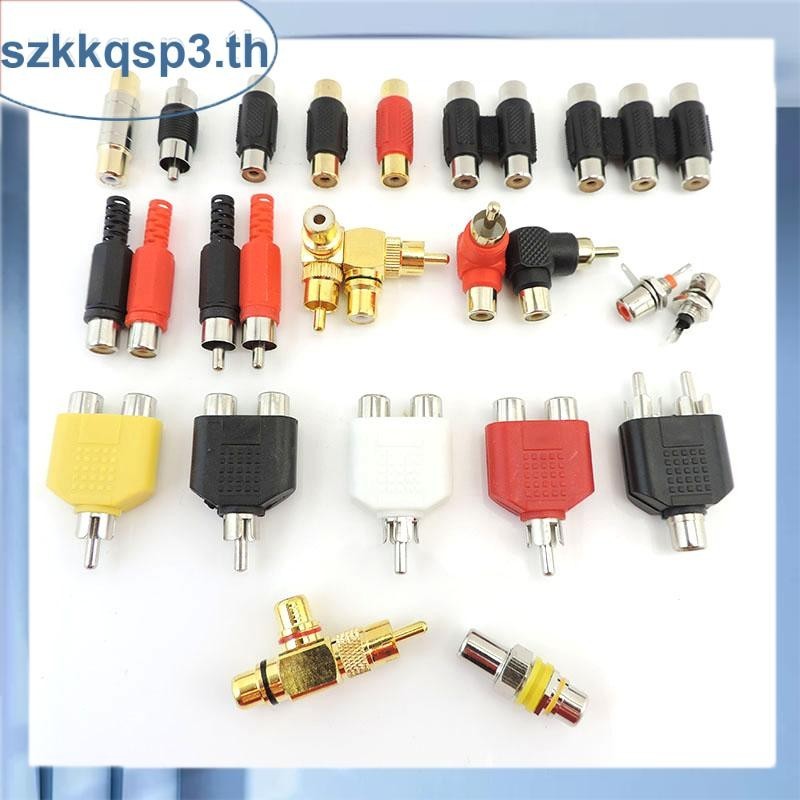 2pcs RCA Connector ชายหญิงแจ็คปลั๊ก M/F 2RCA 3RCA อะแดปเตอร์สําหรับกล้องวงจรปิดกล้อง AV วิดีโอเสียง THK3