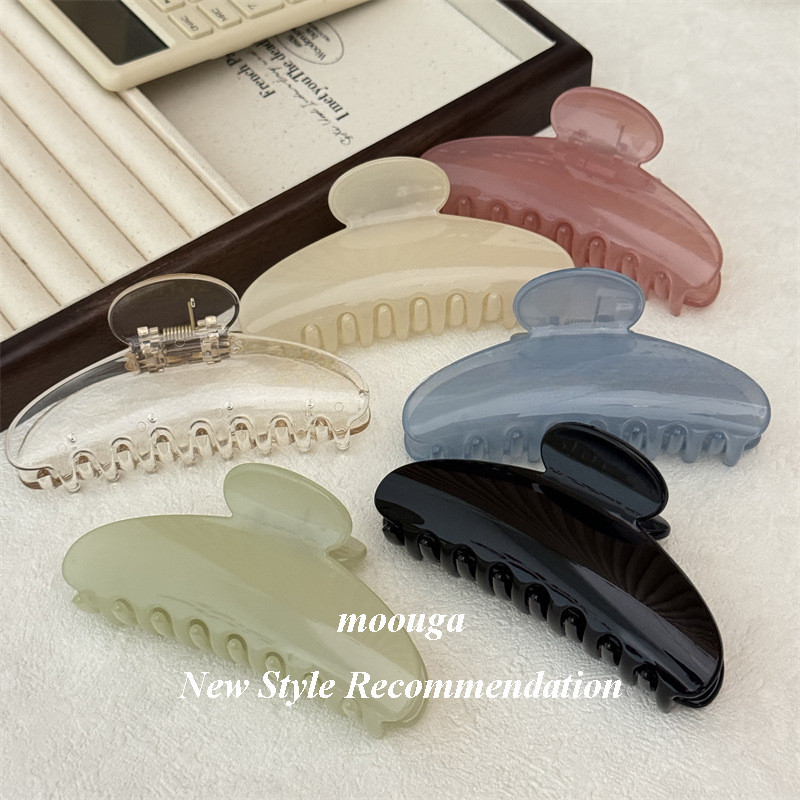 Mouga/สไตล์ใหม่ Ingot Grab Clip เวอร์ชั่นเกาหลีกิ๊บติดผมอารมณ์เรียบง่ายด้านหลังหัวความรู้สึกระดับไฮเอนด์แผ่นกิ๊บติดผมผ้าโพกศีรษะ