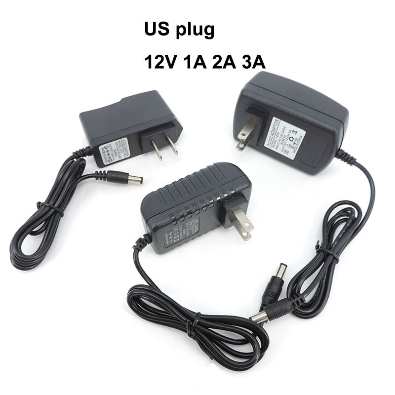 12v 1A 2A 3A US ปลั๊ก AC 110V 220V to DC Power Supply Charger 1000ma 2000ma 3000ma Transformer USA t