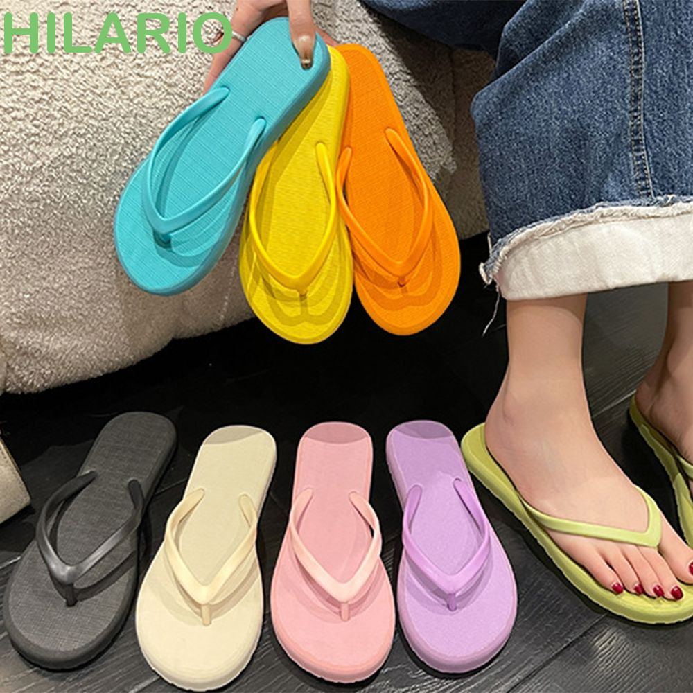 Hilario รองเท้าแตะสีทึบ, รองเท้าแตะชายหาดที่สะดวกสบายยอดนิยม, รองเท้าแตะคู่เรียบง่ายกันลื่นขั้นสูงทนทานกลางแจ้ง