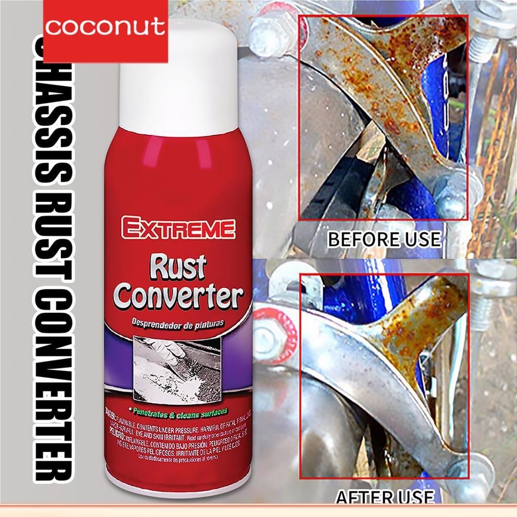 【 Coco 】 Car Chassis Rust Converter Rust Remover Multi-Purpose Rust Inhibitor Derusting สเปรย ์ พร ้ อมแปรงสําหรับแชสซีรถยนต ์ Derusting