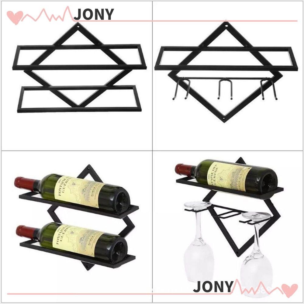 ☽โจนี่☽ ที่วางขวดไวน์ โลหะ สร้างสรรค์ ฟรี รวมกัน ติดผนัง ชั้นวางไวน์ ตกแต่งบ้าน เหล็ก ยุโรป แขวนตกแต่งบาร์ – โปรปัง