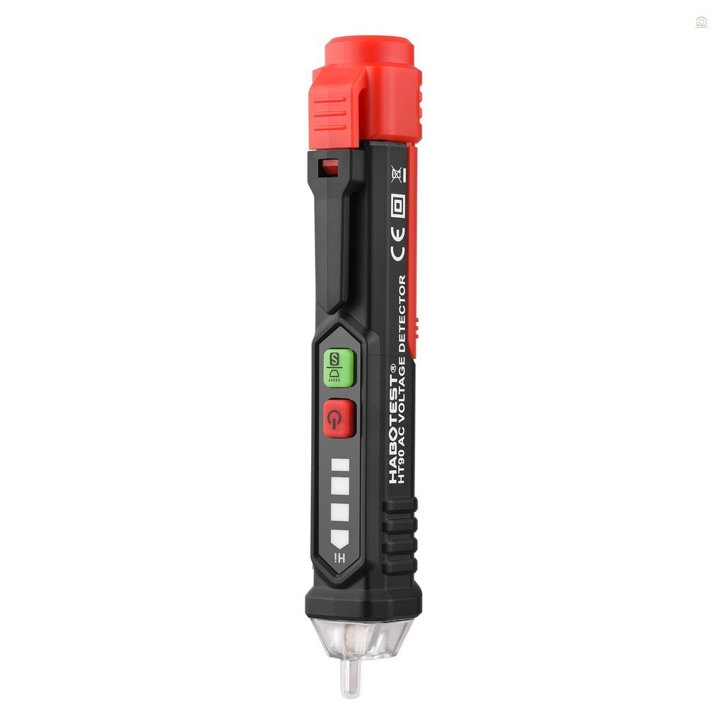 Habotest HT90 Non-contact AC เครื ่ องตรวจจับแรงดันไฟฟ ้ าแบบพกพาอัจฉริยะปากกาทดสอบ 12V/48V ~1000V Dual Sensitive Test ดินสอปากการูปโวลต ์ Tester พร ้ อมไฟฉาย