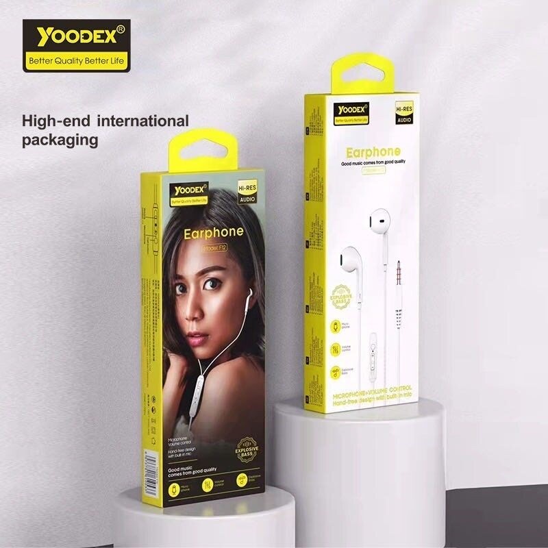 YOODEX หูฟังอินเอียร์ แบบมีสาย หูฟังกีฬาWired Headphone Headset Stereo เบสแน่นเสียงดี ช่องเสียบ 3.5ม