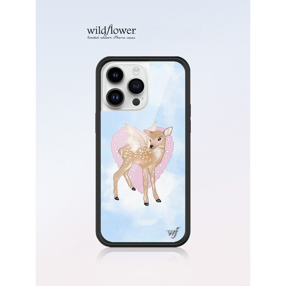 Usa ยี่ห้อ Wildflower Fawn angel WF เคสโทรศัพท์สําหรับ iPhone 12 13 14 15 Pro Max 14 15 Plus ซิลิโคนกันกระแทกฝาหลัง WF สําหรับ iPhone 16 Pro Max