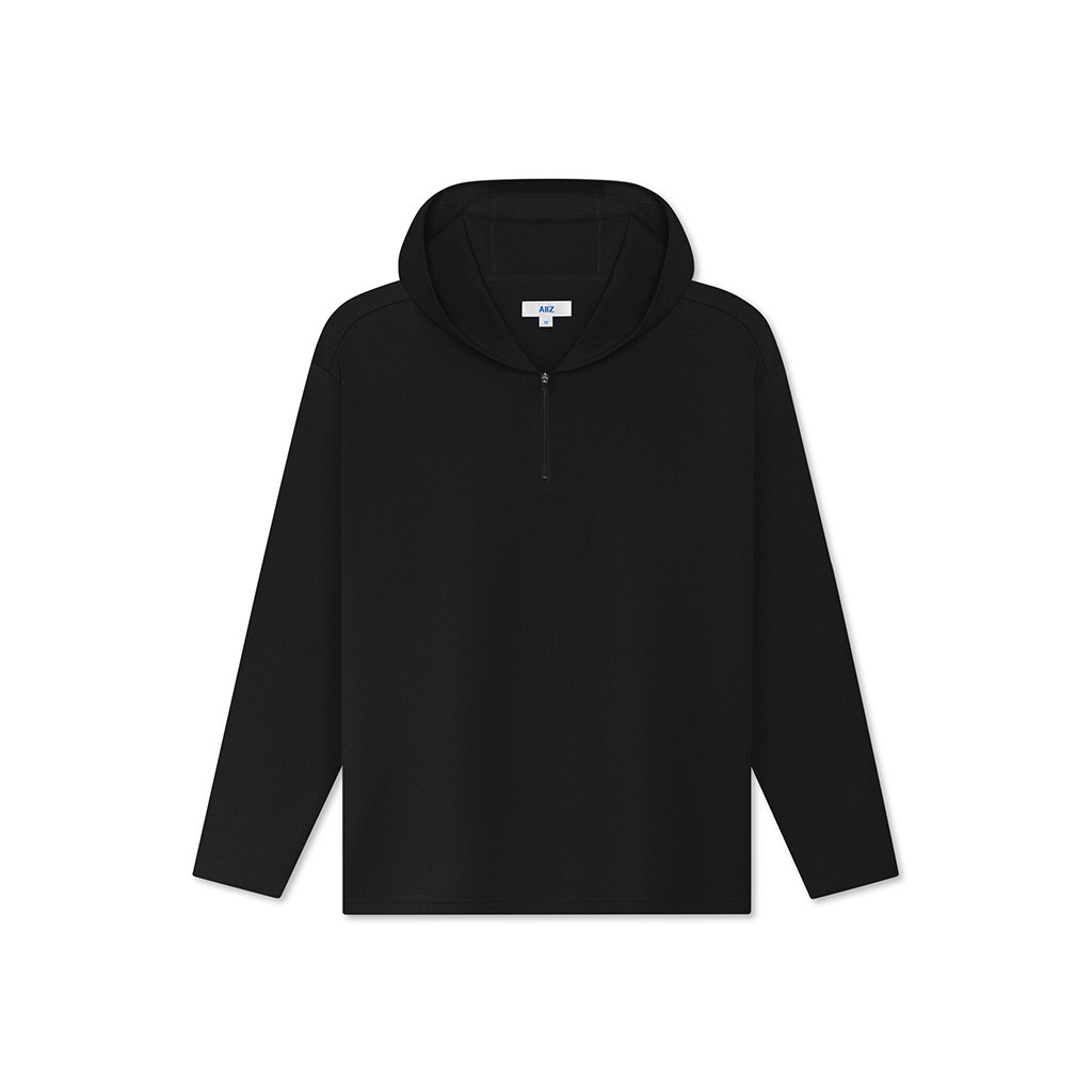 AIIZ (เอ ทู แซด) - เสื้อฮู้ดแบบสวมหัวผู้ชายผ้าดับเบิ้ลนิตมีซิป Men's Pullover Hoodies Half Zip