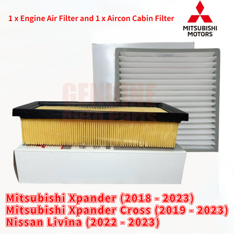ไส ้ กรองอากาศและไส ้ กรองห ้ องโดยสาร Mitsubishi Xpander / Xpander Cross (2018 - 2023 , Livina (2022-Up☉ 1500A687 +7850A002