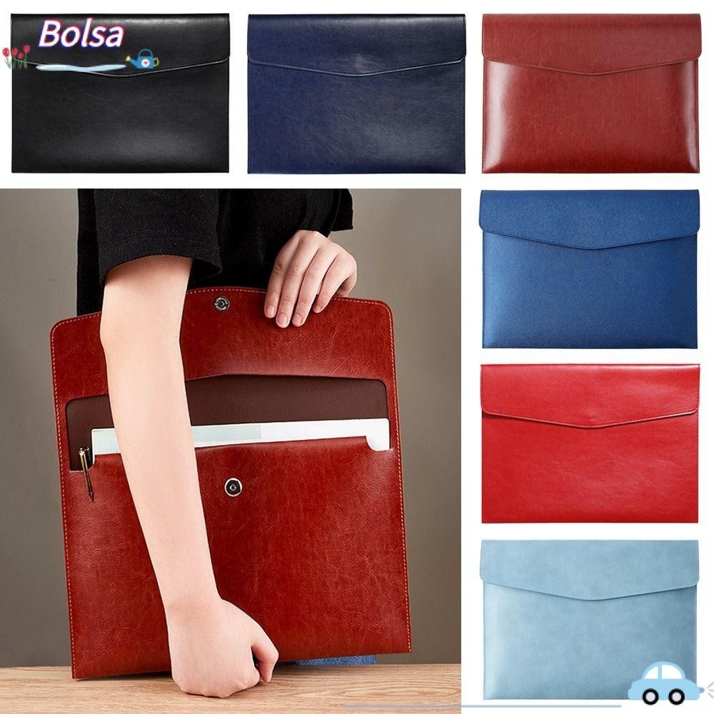 Bolsa แฟ ้ มหนังโฟลเดอร ์ A4 A6 เอกสาร Organizer เครื ่ องเขียนกันฝุ ่ นโรงเรียนอุปกรณ ์ สํานักงานกระเป ๋ าเอกสาร