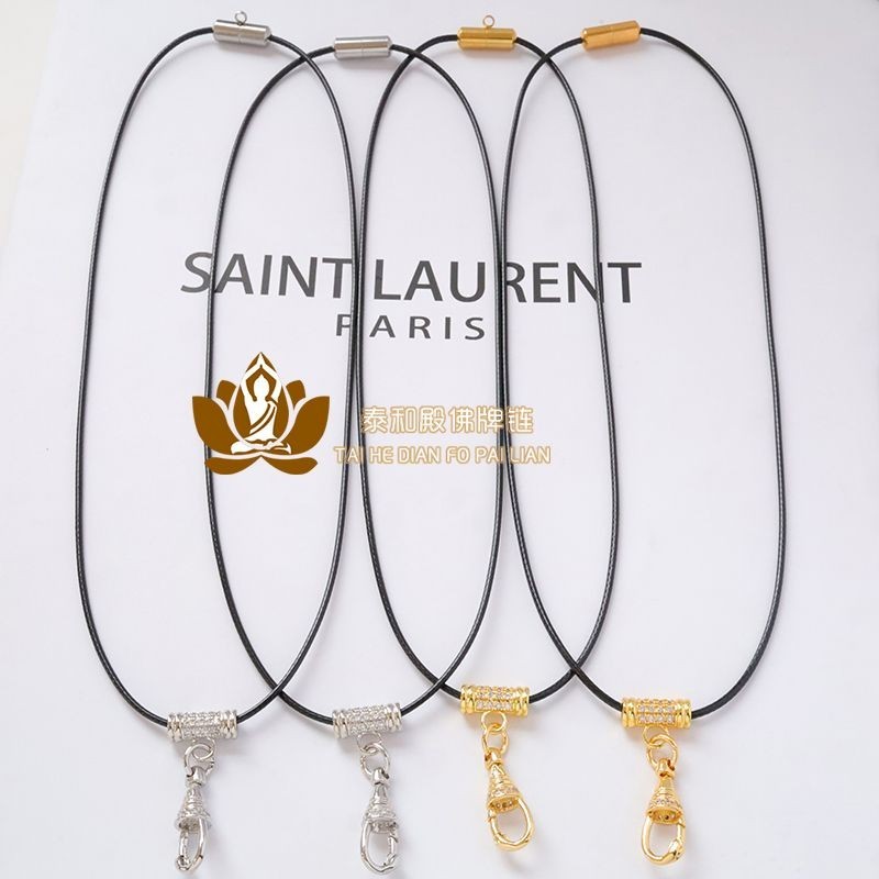 T Thailand Amulet Chain Fine Wax Rope Chain Small Amulet Pendant Rope ปรับความยาวได้สร้อยคอเชือก Cla