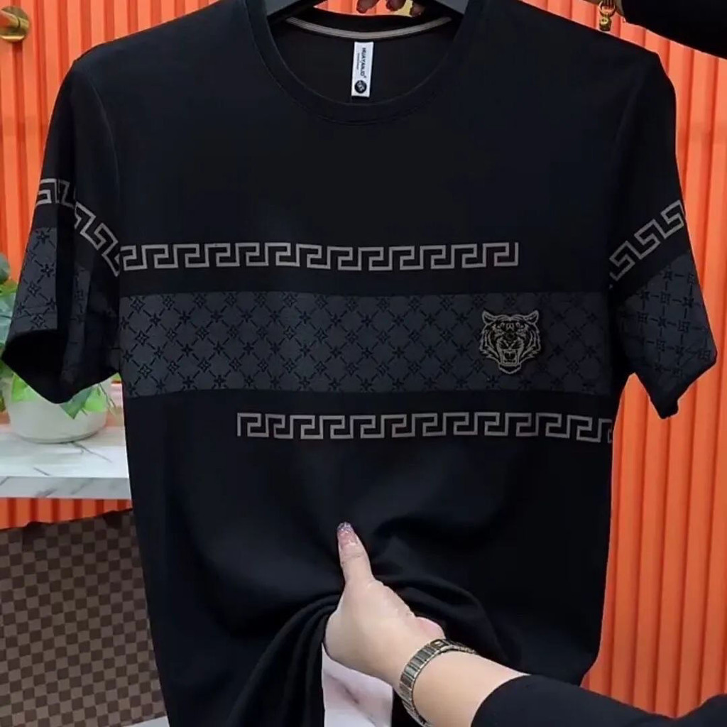 แฟชั่นผู้ชายคุณภาพสูงผู้ชายใหม่พิมพ์ชายเสื้อยืดแขนสั้น