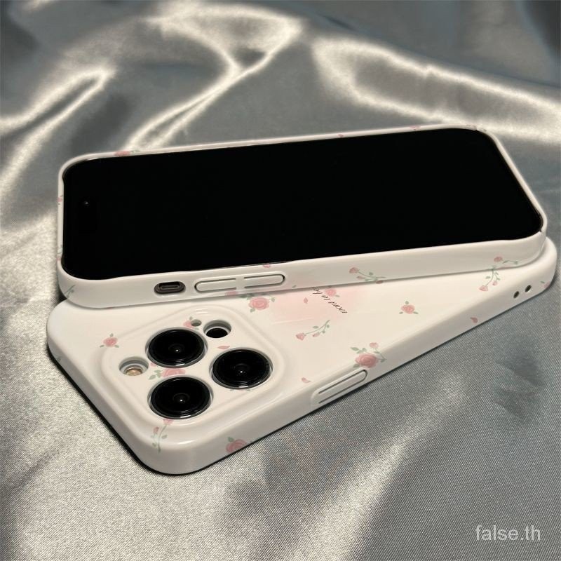 Love rose เคสโทรศัพท์สดโรแมนติก applitioniphone 11 12 13 14 15pro Max XR X xMax 13 14 15promax เกราะป้องกัน 7 8 เปลือกตกหล่น
