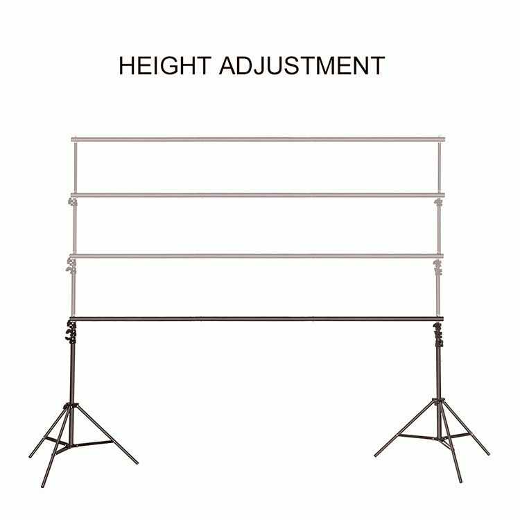 2x3m/2x2m/2.8x3m Photography Background Support Tripod System Kit Photo Studio Backdrop Stand with Clips & Carrying Bag - รูปที่ 3