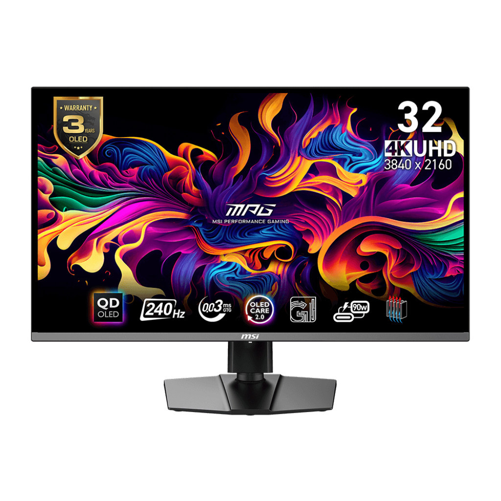 MSI MPG 321URX QD-OLED 4K Gaming Monitor 31.5นิ้ว 240Hz 0.03มิลลิวินาที