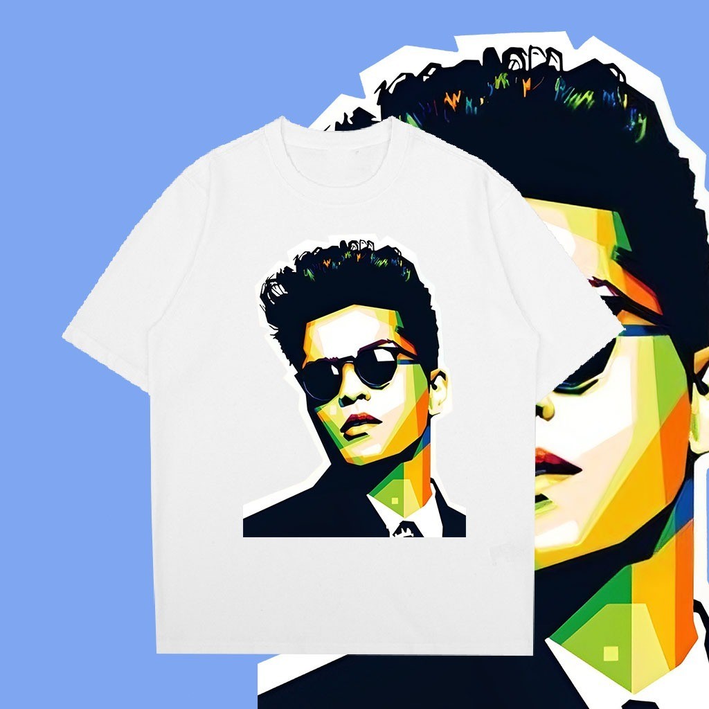 สื้อยืด ผ้าฝ้าย 100% พิมพ์ลาย Bruno Mars 24k Singapore Tour สไตล์คลาสสิก 2024 S-5XL NO.2