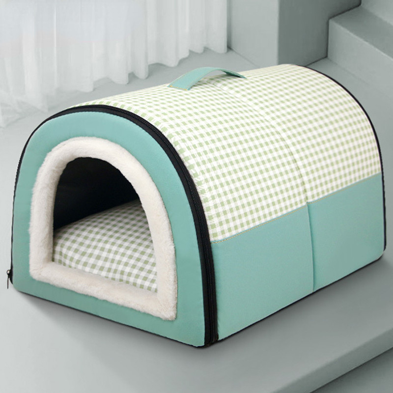 Enclosed Warm Dog Bed สําหรับสุนัขขนาดกลางขนาดเล็กพับกันน้ําสุนัข Cave House ที่ถอดออกได้ Cat Nest ตะกร้าอุปกรณ์สัตว์เลี้ยง