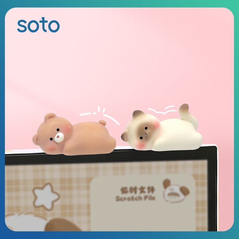 ♫ อุปกรณ์ตกแต่งหน้าจอคอมพิวเตอร์สำนักงาน หมอบสัตว์เล็ก เป็ดน่ารัก นอนแบน อุปกรณ์ตกแต่งรถยนต์ขนาดเล็ก