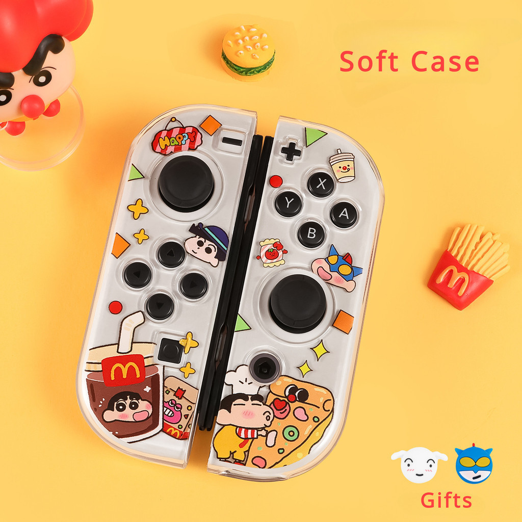 อุปกรณ ์ เสริม Nintendo Switch Joy-con เคสป ้ องกัน Hard Case โปร ่ งใส Soft Shell เหมาะสําหรับ SwitchV1V2 &OLED ​​​​​​​