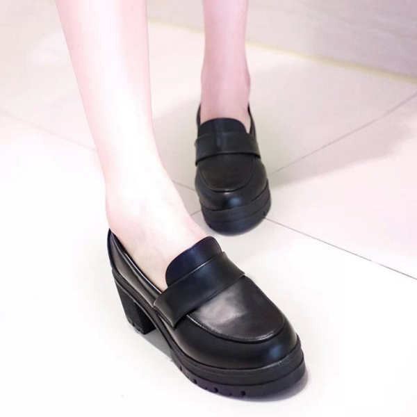 แมรี่เจน labotte bkk รองเท้านักเรียนญี่ปุ่น JK รองเท้าเครื่องแบบรองเท้าเวทีรองเท้าหนังโลลิต้าโลลิต้าสากลรองเท้าคอสส้นสูงสีดำ