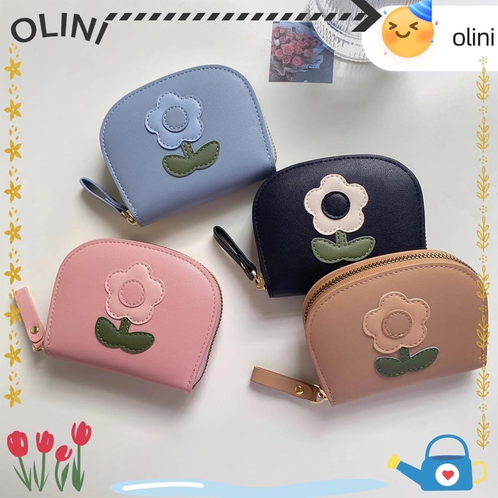 Olini ดอกไม ้ เหรียญกระเป ๋ า , ซิป PU กระเป ๋ ามินิ , ของขวัญลายดอกไม ้ กระเป ๋ าเงินหลายช ่ อง