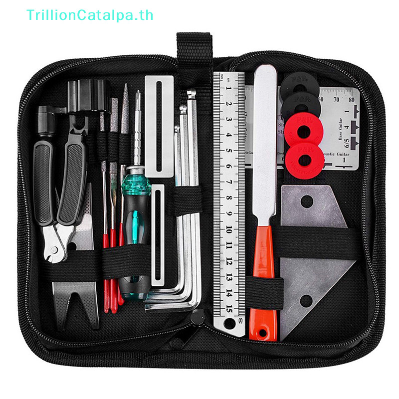 Trillioncatalpa Luthier Guitar Care Kit ซ่อมเครื่องมือบํารุงรักษาครบชุดกีตาร์เครื่องมือคีม TH