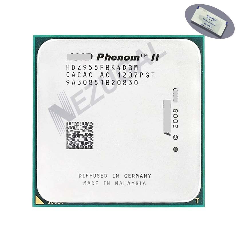 Phenom II X4 955 125W X4-955 HDZ955FBK4DGM HDZ955FBGMBOX 3.2 Ghz Quad Core 2M 125W ซ็อกเก็ต AM2 + ซ็
