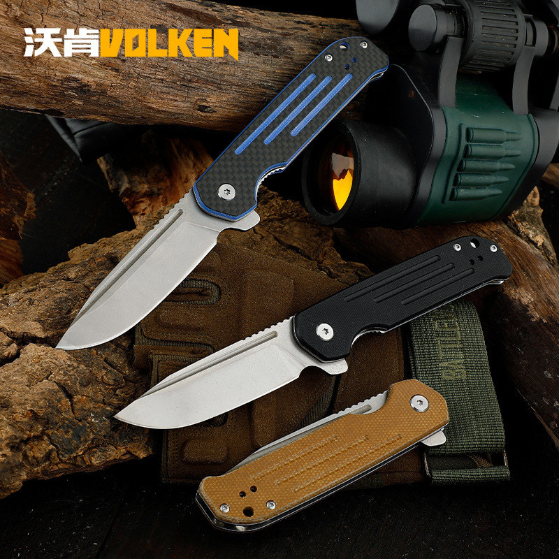 D2 Outdoor Knife High Carbon Steel Jungle Survival Tool Tactical Knife Portable Camping Folding Knif