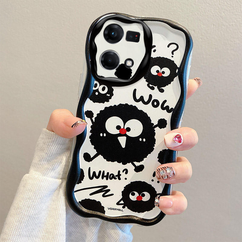 สําหรับ OPPO Reno 7 8 4G ปลอกหรูหรา Water Wave ซิลิโคนกันกระแทก CPH2363 CPH2457 การ์ตูนขอบสีสันสดใสเ