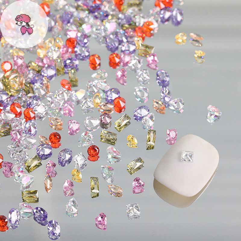 Grl 50PCS Zircon เล็บ Ch 3D Glitter Rhinestone ตกแต่งเล็บเล็บอุปกรณ์เสริมสําหรับ Diy เล็บออกแบบ Home Salon อุปกรณ์ TH