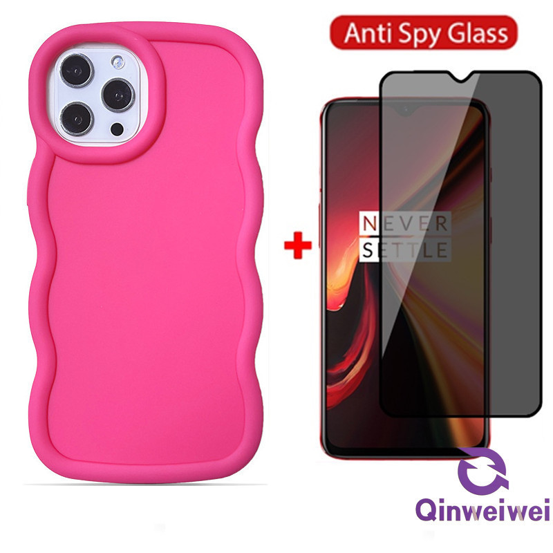 2in1 1 ชิ้นเคสโทรศัพท์ + 1 ชิ้น Anti Spy กระจกนิรภัยสําหรับ Huawei Nova Y6P Y7 Y6 Y90 Y70 Y71 Y9 Y9S
