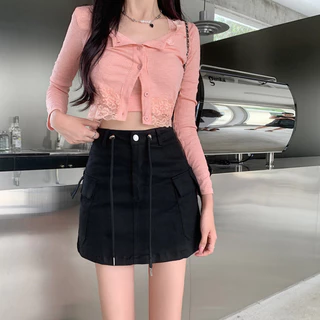 S-6XL กระโปรงยีนส์ผูกเชือกรองเท้าเอวสูงสำหรับผู้หญิง สไตล์เกาหลีเรโทรโร รูปแบบทั้งหมด เอนกประสงค์ที่ไม่ลื่นไหล