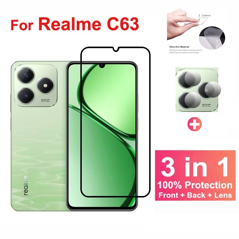 ฟิล์มกระจก Realme C63 กระจกนิรภัย HD ป้องกันหน้าจอ สำหรับ  Realme C65 C67 C55 C53 C51 4G 5G ฟิล์มกระ