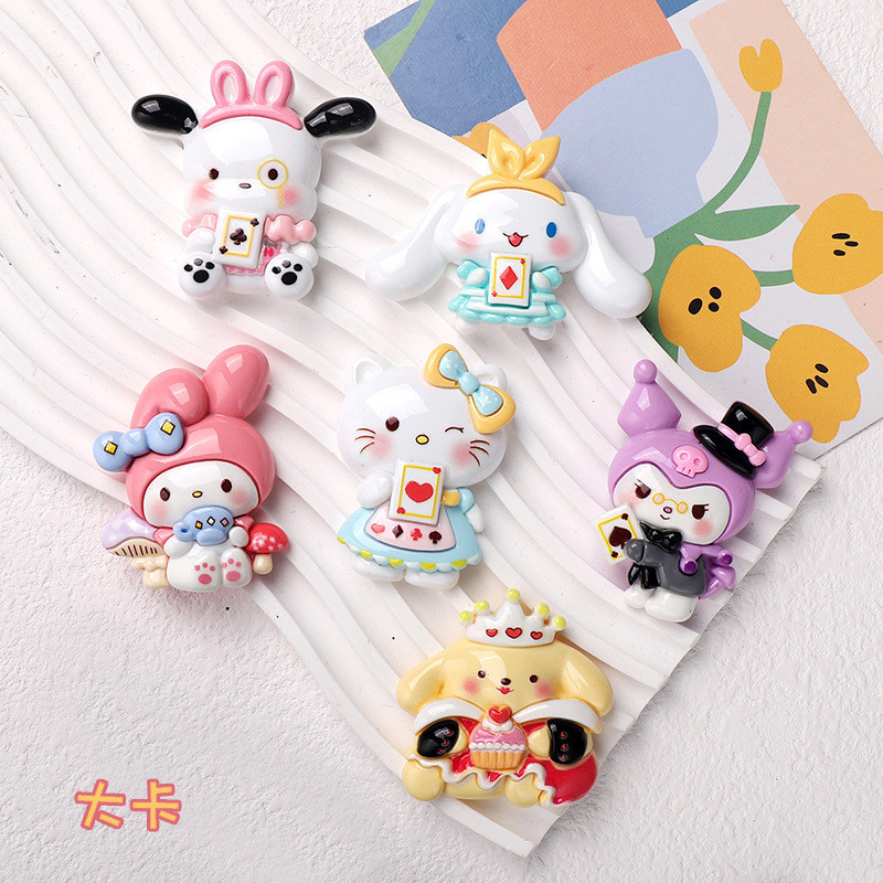 6 ชิ ้ นน ่ ารักขนาดใหญ ่ Sanr Io เรซิ ่ น Charms สําหรับ DIY