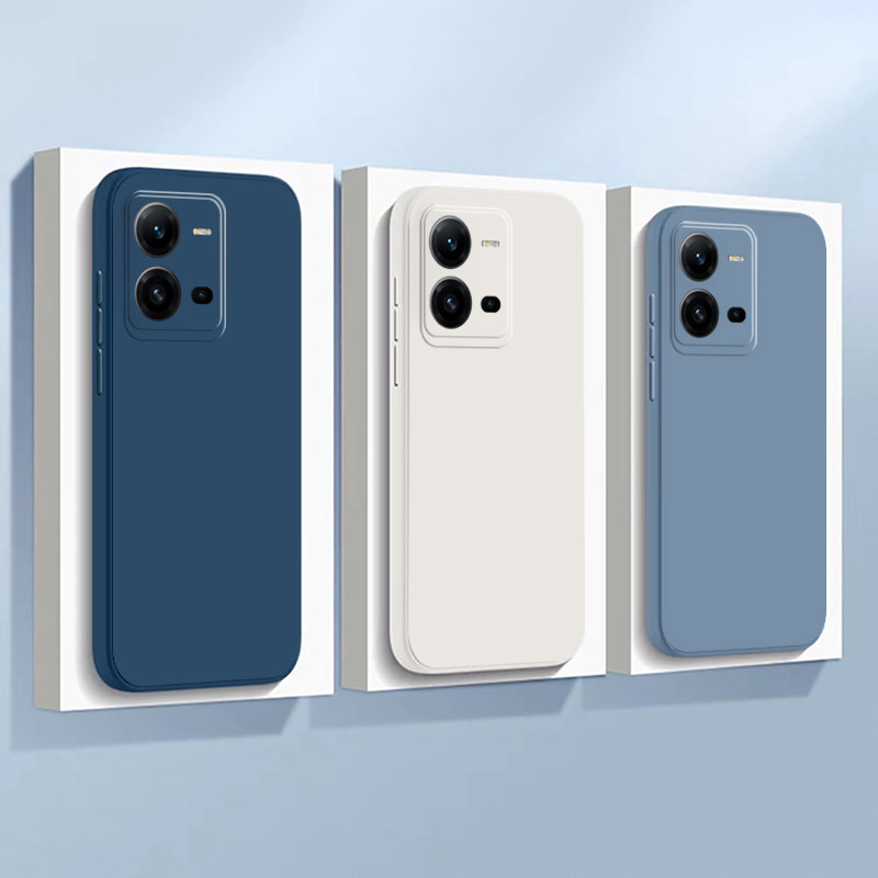 เคส VIVO V25 5G VIVO V25E กรณีโทรศัพท์มือถือสีทึบ เลนส์กล้องป้องกันเต็มรูปแบบกันกระแทก TPU Jelly Soft Case C7K
