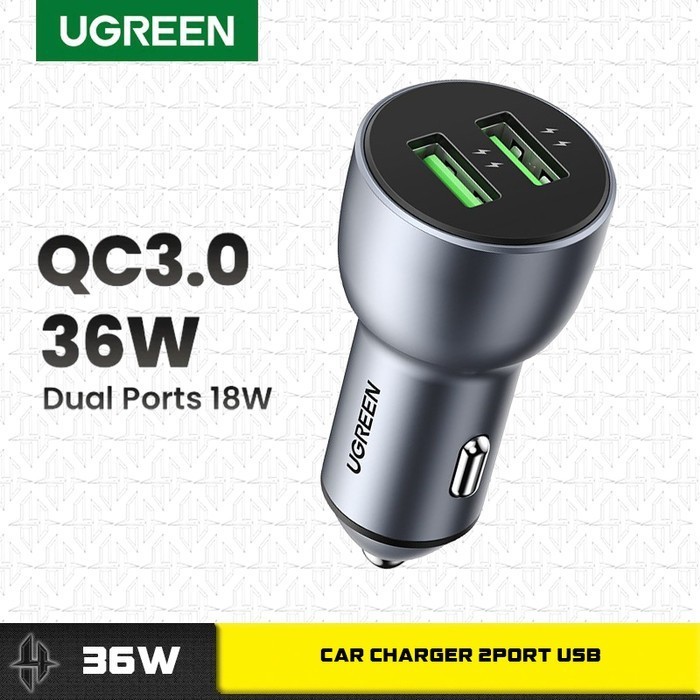 UGREEN Fast Charging Car Charger 35W สีน้ําเงินเข้ม - PN 10144