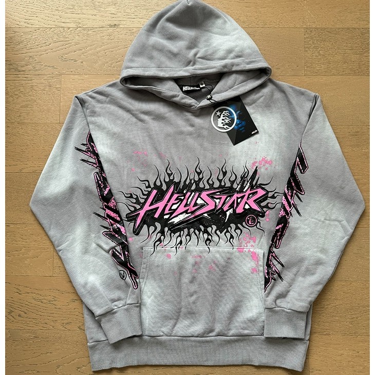 @@ High Street Live Shot Hellstar Hells Star Washed and Made Old Fur Loop High Street Retro Hoodie