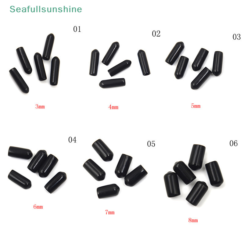 Seaf> 20 ชิ้นด้ายปลายฝาครอบกันน้ํายางเหล็กเสาหลอดท่อป้องกันได้ดี