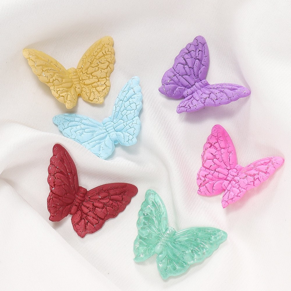 St. kunkka 5-10 ชิ้นอะคริลิคลูกปัดผีเสื้อ Crack สีสเปรย์ขนาดใหญ่ลูกปัดผีเสื้อสําหรับ DIY สร้อยข้อมือสร้อยคอทํา - รูปที่ 3