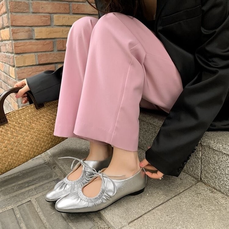 ผู้หญิงรองเท้าแบน Mary Jane Soft-Soled รองเท้า PU Slip-On