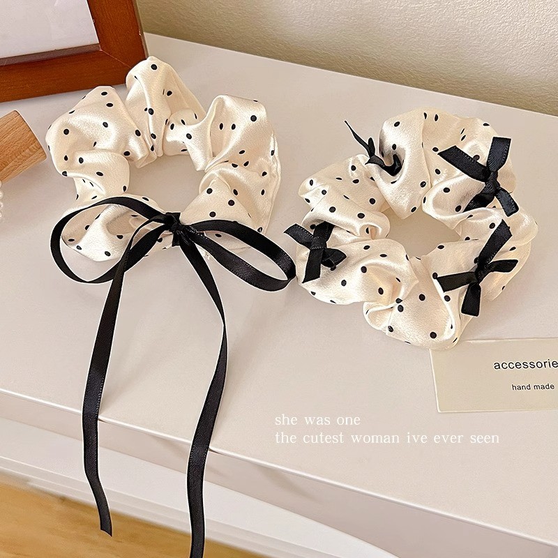 1 ชิ้นดอกไม้พิมพ์ Bowknot Hair Ties ริบบิ้น Scrunchies เครื่องประดับผมสําหรับสาวหวาน