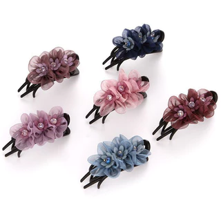 กิ๊บติดผมดอกไม้อารมณ์หรูหราแฟชั่นเกาหลี Duckbill Hairpin เครื่องประดับผมสําหรับผู้หญิง
