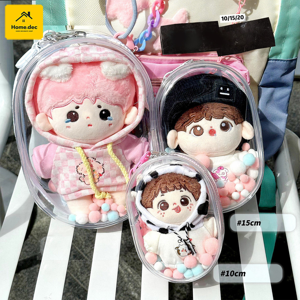 กระเป๋าใส่ลาบูบู้ ถุงใส่ลาบูบู้ PVC Labubu ใส กันฝุ่น 13/15/17ซม สําหรับห้อยตุ๊กตา Labubu