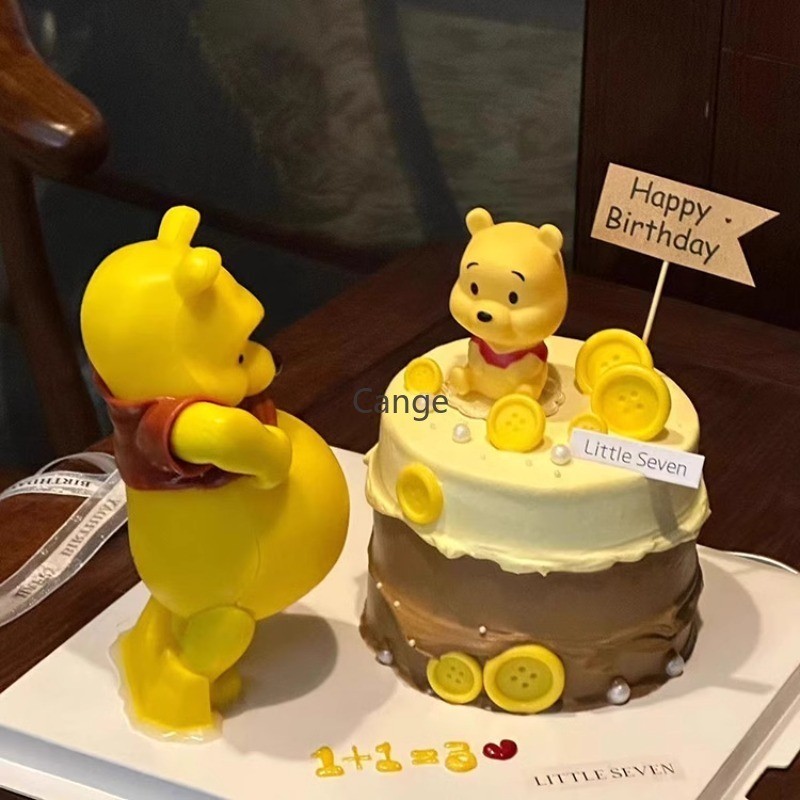 หมีขลาดใหญ่ตกแต่งเค้กน่ารัก ใหญ่ขลาดหมีภรรยาตั้งครรภ์เค้กวันเกิดตกแต่ง