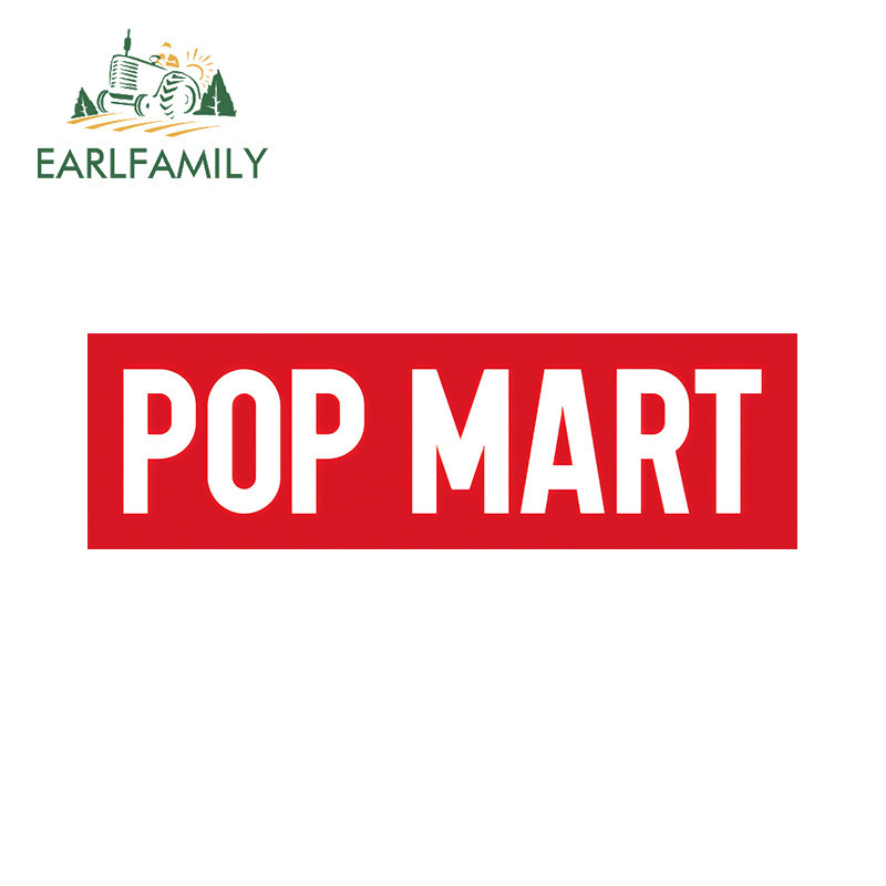 Earlfamily 13 ซม.Pop Mart โลโก้รถสติกเกอร์รถจักรยานยนต์กระดานโต้คลื่นแล็ปท็อปโฮสต์ Scratch-Proof ไวนิล Decal Windows Trunk กันน้ํา Graffiti ตกแต่ง