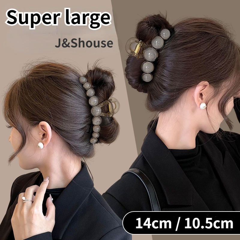 เคเอฟ807 เกาหลีขนาดใหญ่สุด14เซนติเมตรลูกปัดสีเทาผมกรงเล็บคลิปหนีบจับผู้หญิงอุปกรณ์เสริม