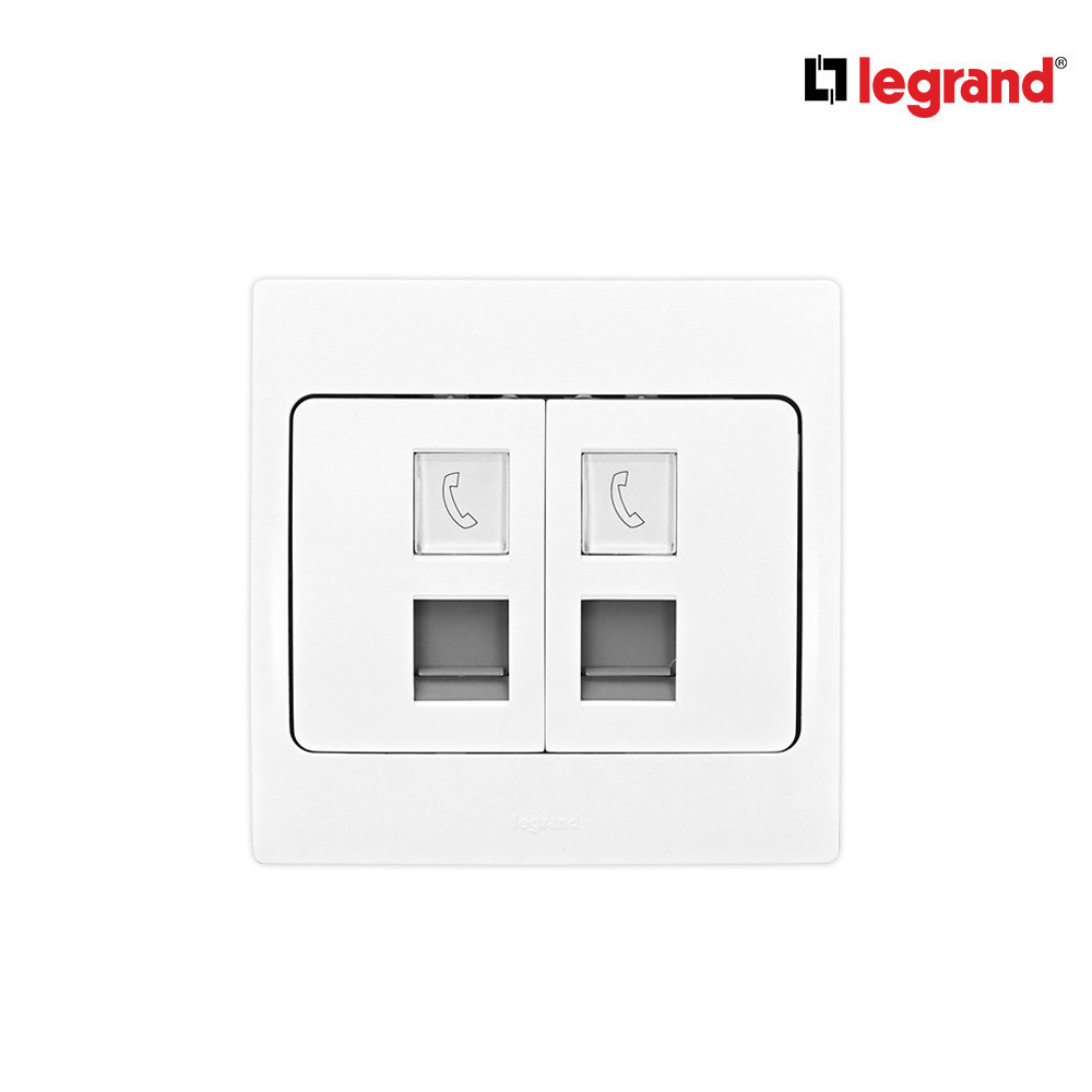 Legrand เต้ารับโทรศัพท์ RJ11 2 ช่อง สีขาว รุ่นมาเรียเซนต์ | Mallia Senses | 281163