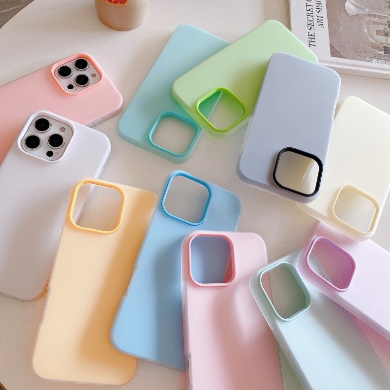 สีทึบ Candy เคสโทรศัพท์สําหรับ Xiaomi 15 Pro 14 13 12X 12S Poco X6 X5 X4 GT M4 F6 F5 F3 Civi 4 Pro 3 2 in 1 Anti-fall Hard ฝาหลัง